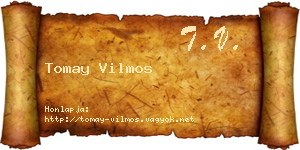 Tomay Vilmos névjegykártya